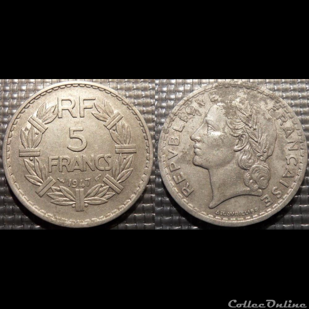 Ke 5 francs Lavrillier 1947 31mm 3.5g monnaie france moderne ke 5 francs lavrillier 1947 31mm 3 5g