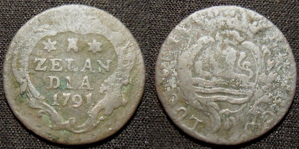 Pays Bas Province de Zélande 1 Duit 1791 monnaies monde pays bas province de zelande 1 duit 1791