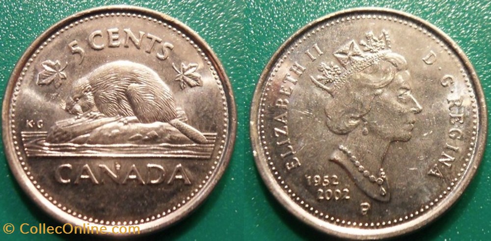 monnaie monde canadum 5 cents 2002