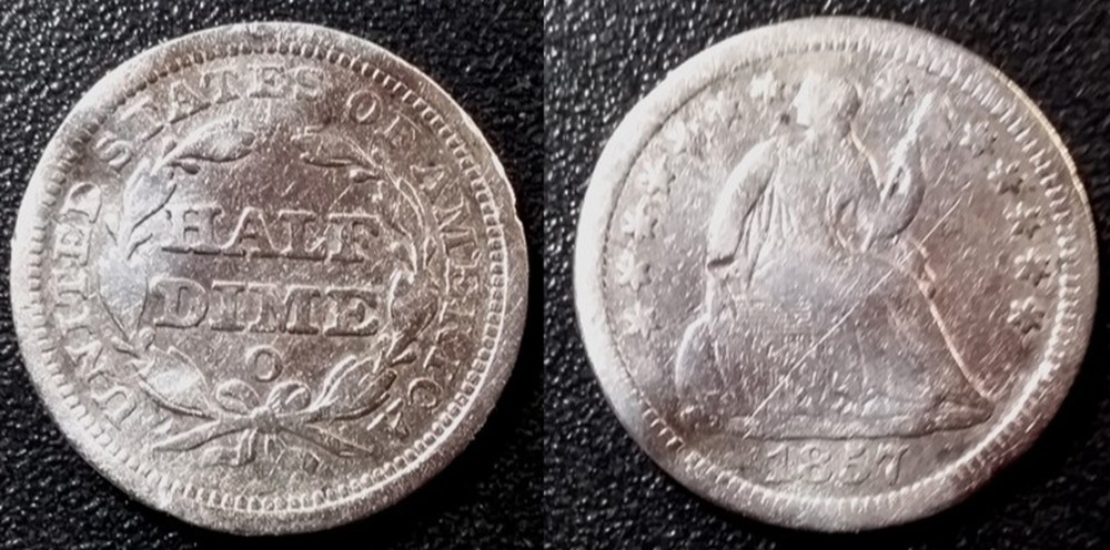 USA Half Dime 1857 O Nouvelle Orléans monnaies usa half dime 1857 o nouvelle orleans