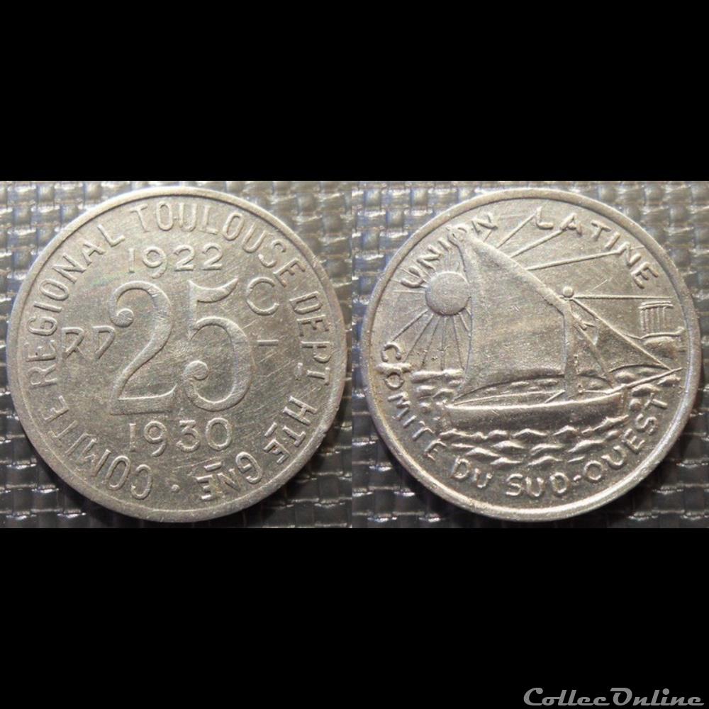 p- MN Toulouse 25 C. 1922-1930 Al Elie:15.6 monnaies paranumismatique jetons poids p mn toulouse 25 c 1922 1930 al elie 15 6