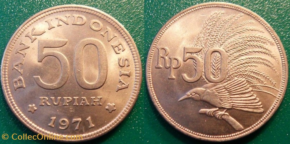 50 Rupiah 1971 monnaie monde indonesie 50 rupiah 1971