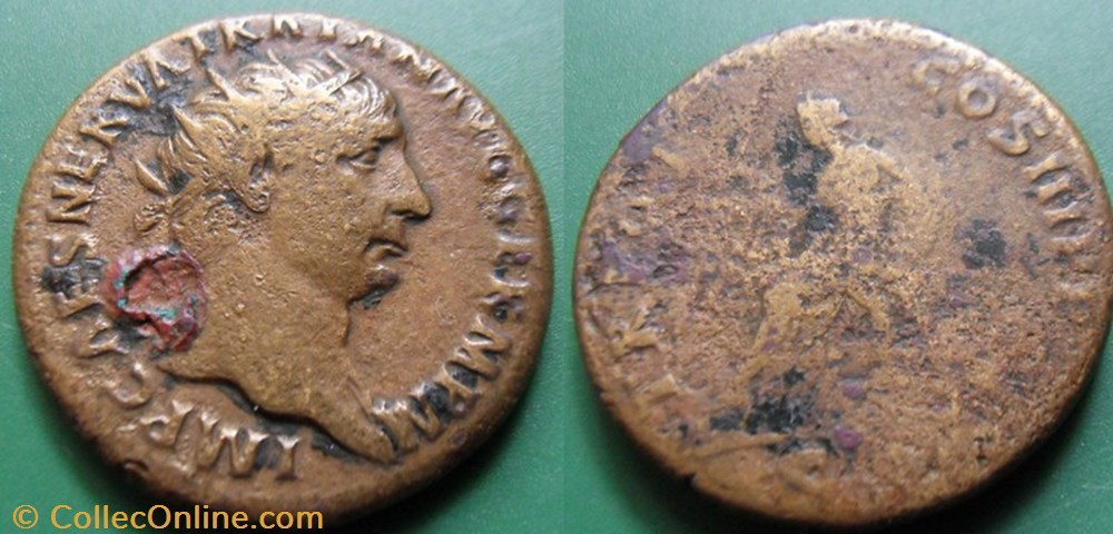 D- Les Antonins Trajan Dupondius monnaie antique av jc ap romaine republicaine imperiale d les antonins trajan dupondius