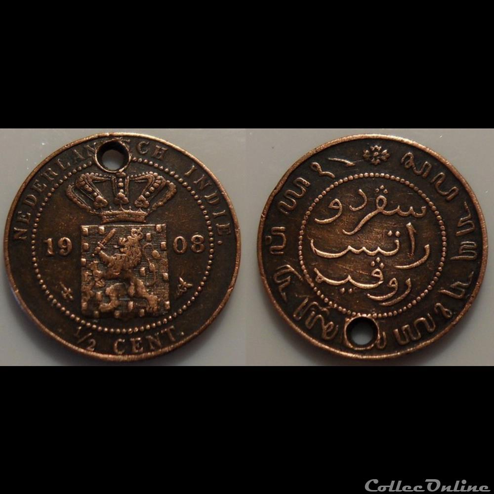 Nederland Indie 1/2 Cent 1908 monnaie monde moderne nederland indie 1 2 cent 1908