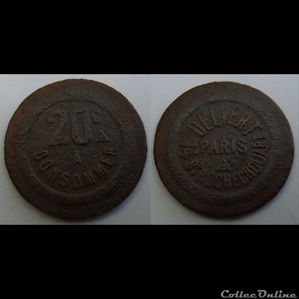 monnaie mereaux f jeton a consommer 20 c delvert paris