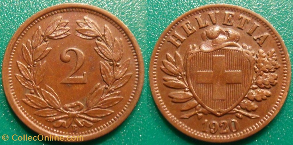 Suisse 2 Rappen 1920 monnaie monde suisse 2 rappen 1920