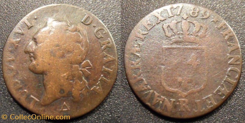 J2 Louis XVI 1/2 sol 1789 R monnaies europe medievale a france royales j2 louis xvi 1 2 sol 1789 r