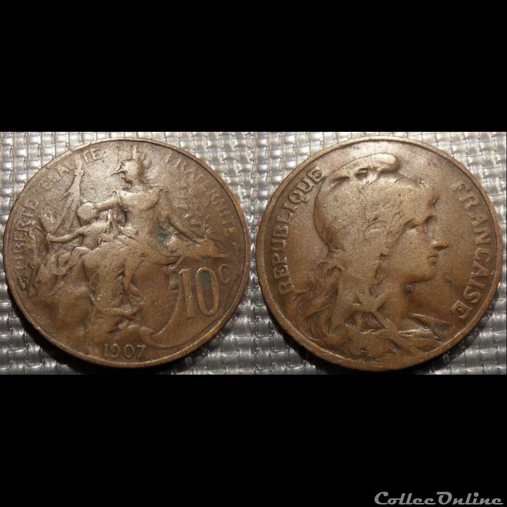 monnaies monde france da 10 centimes dupuis 1907