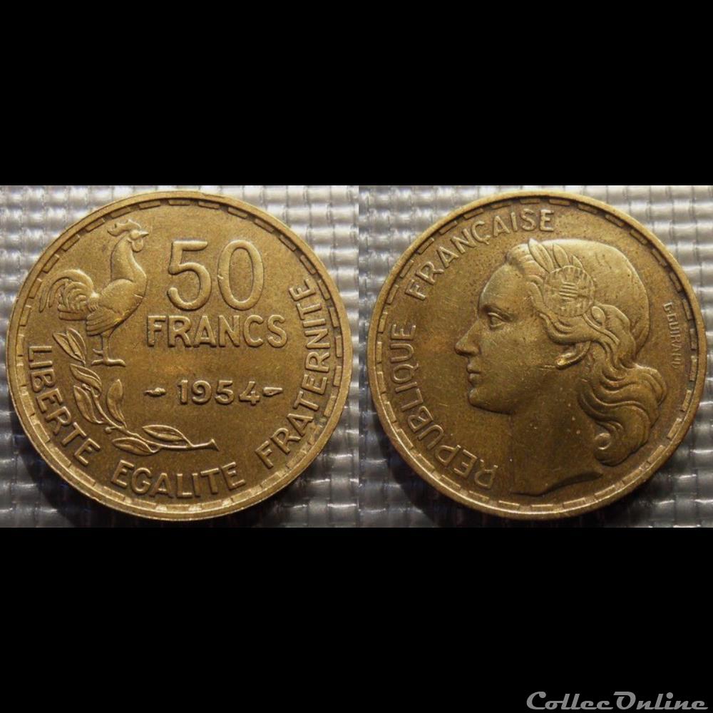 Na 50 francs Guiraud 1954 27mm 8g monnaie france moderne na 50 francs guiraud 1954 27mm 8g