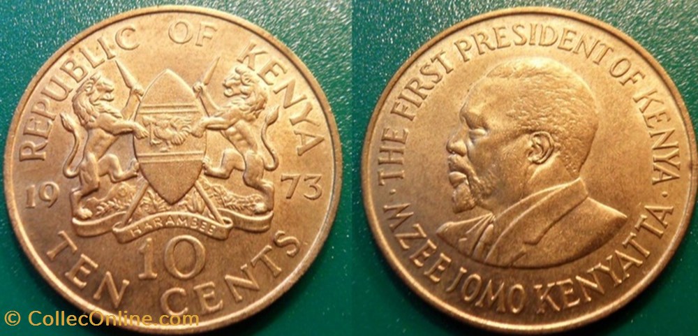 10 Cents 1973 monnaie monde kenya 10 cents 1973