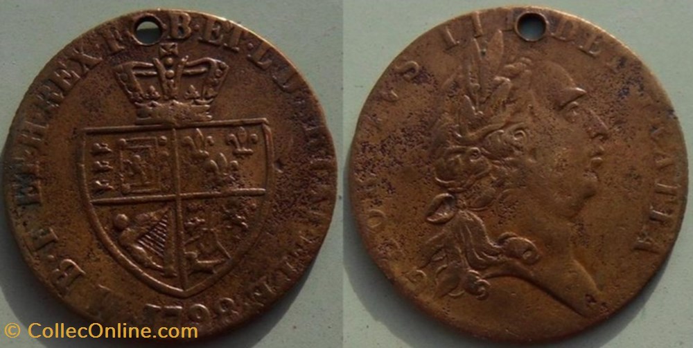 e- J etr Grande Bretagne Jeton Georges III 1798 monnaie mereaux e j etr grande bretagne jeton georges iii 1798
