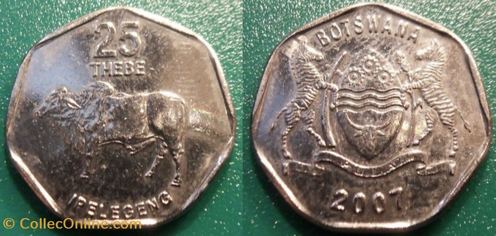 monnaie 25 thebe 2007