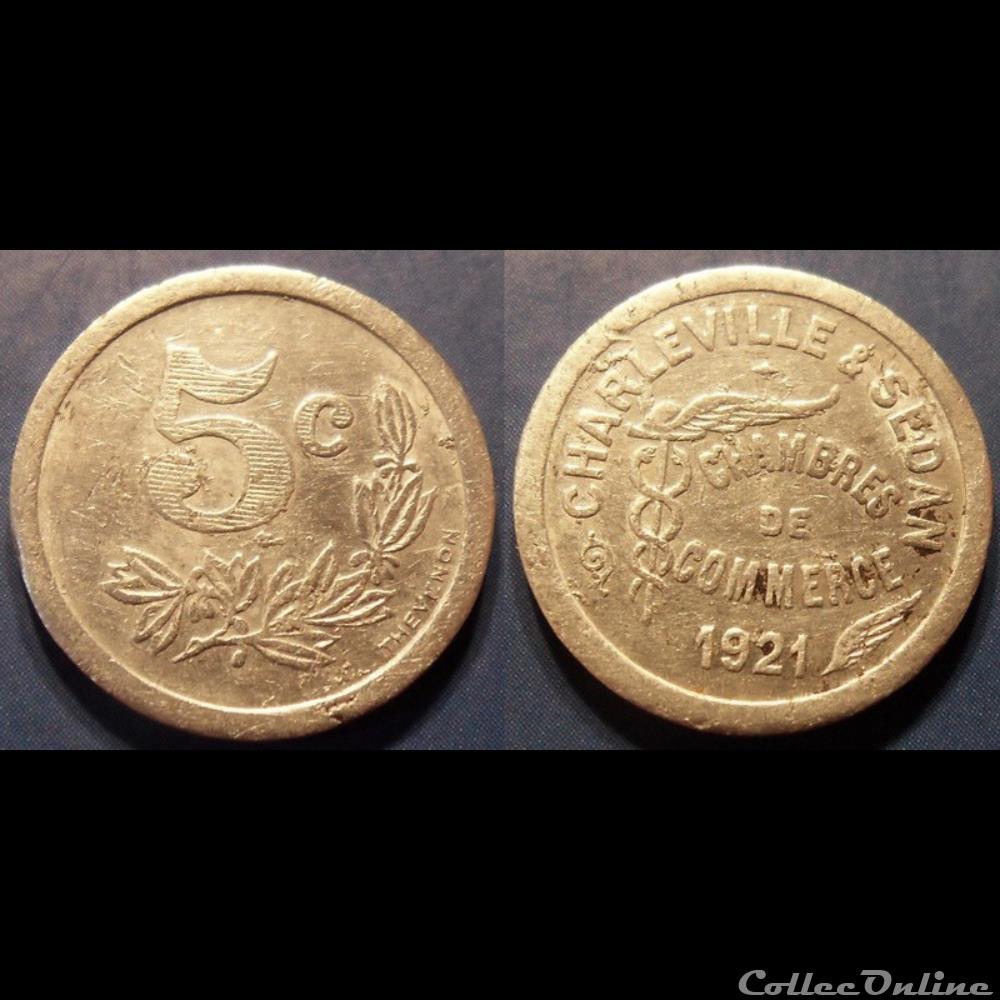 p- MN Charleville&Sedan 1921 Al Elie: 10.1 monnaie jeton mereaux p mn charleville sedan 1921 al elie 10 1