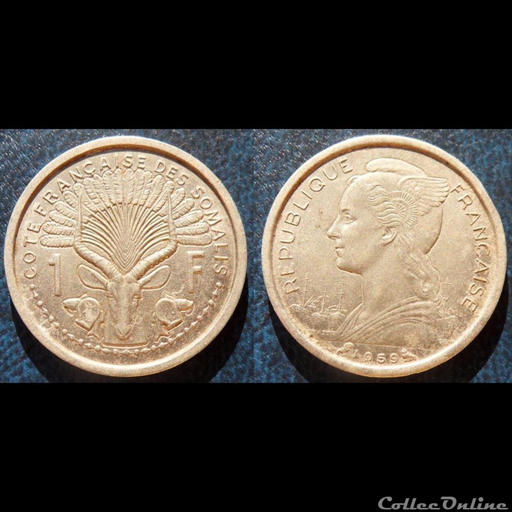 Djibouti- Cote Française des Somalis 1 franc 1959 chouette monnaie france colony djibouti cote francaise des somalis 1 franc 1959 chouette