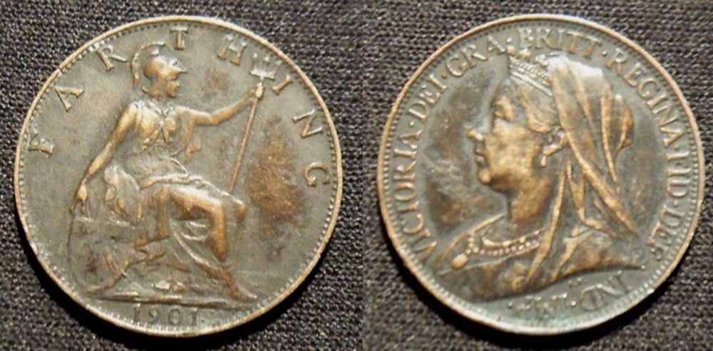 Grande Bretagne Farthing 1901 monnaies monde grande bretagne farthing 1901