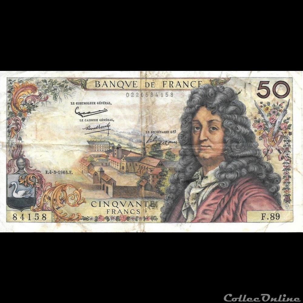 billet france banque de xxe 50 francs racine
