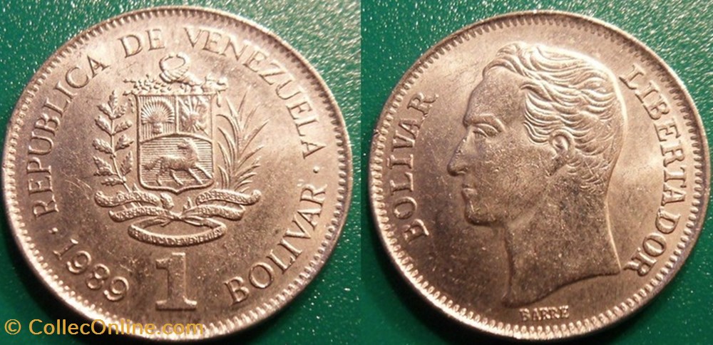 monnaie monde venezuela 1 bolivar 1989