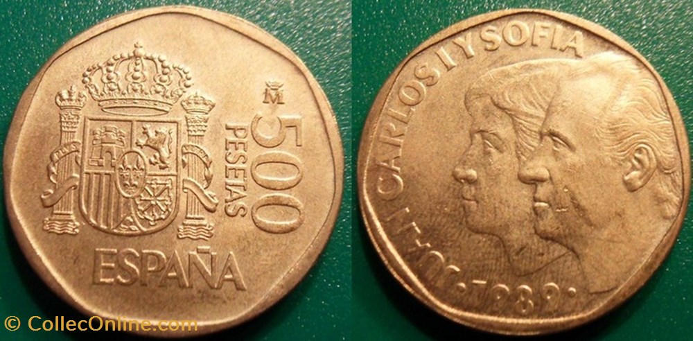500 Pesetas 1989 Juan Carlos I monnaie monde espagne 500 pesetas 1989 juan carlos i