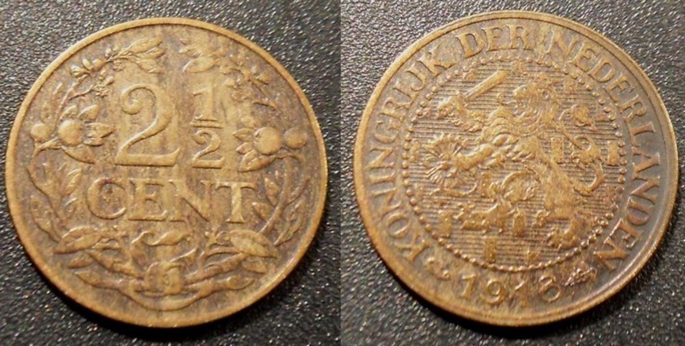 Pays Bas 2 1/2 cent 1918 monnaies monde pays bas 2 1 2 cent 1918