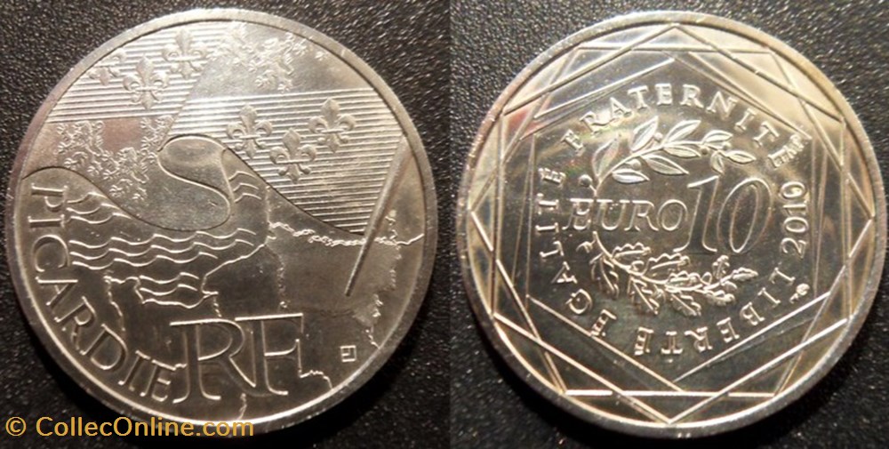 10 Euros des Régions 2010 1er type PICARDIE monnaies monde france 10 euros des regions 2010 1er type picardie