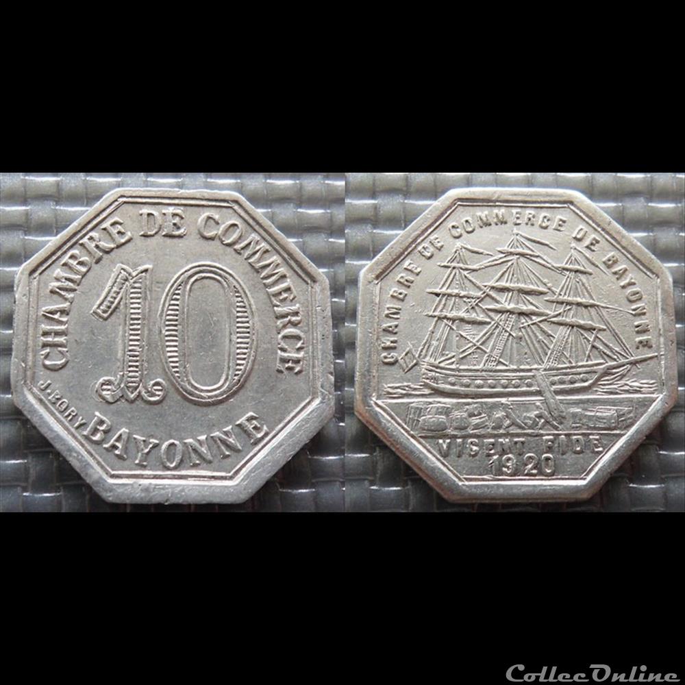p- MN Bayonne 10C. 1920 Al Elie:10.3 monnaies paranumismatique jetons poids p mn bayonne 10c 1920 al elie 10 3