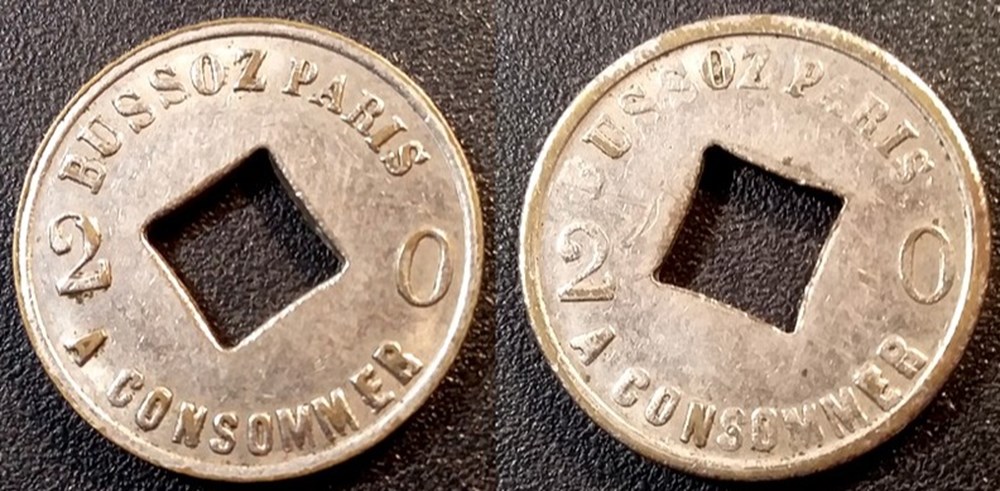 fb- Bussoz - Jeton à consommer 20 C. monnaies paranumismatique jetons poids fb bussoz jeton a consommer 20 c