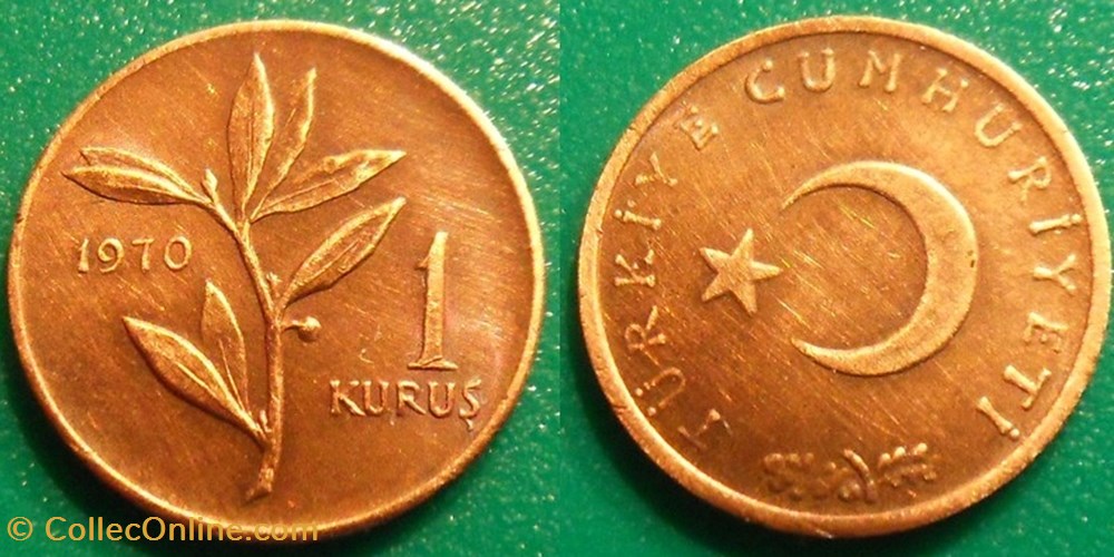 1 Kurus 1970 monnaie monde turquie 1 kurus 1970