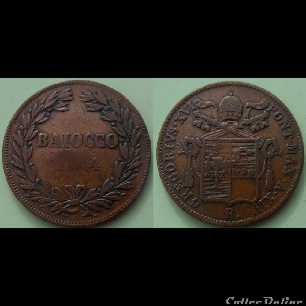 Vatican 1 Baiocco 1844 monnaie monde vatican 1 baiocco 1844