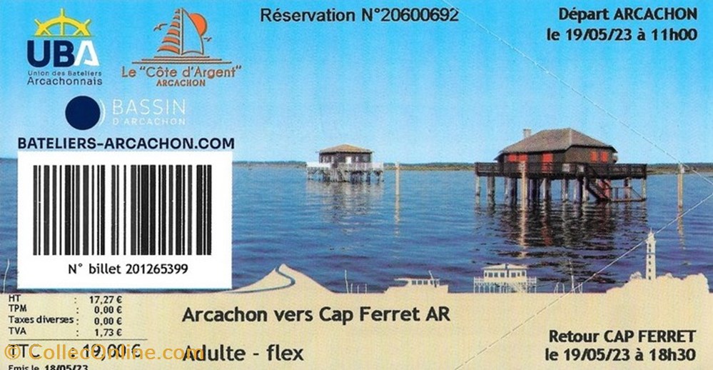 Arcachon - Bassin d'Arcachon - UBA documents anciens tickets d entree arcachon bassin arcachon uba