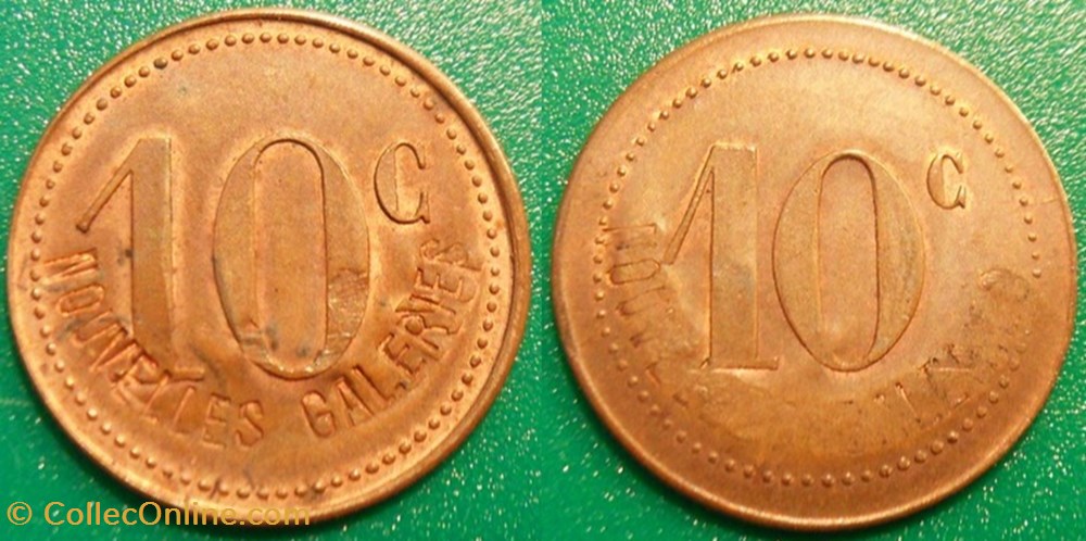 p- MN Bordeaux 10C Nouvelles Galeries Cuivre Elie:160.5 monnaies paranumismatique jetons poids p mn bordeaux 10c nouvelles galeries cuivre elie 160 5