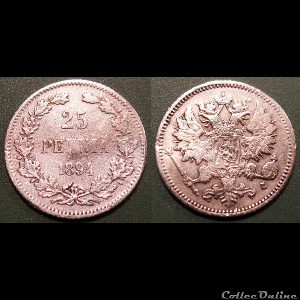 monnaie finlande 25 pennia 1894