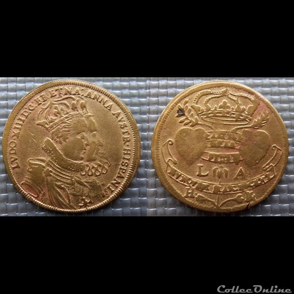 m- Jeton Roy Louis XIII monnaie mereaux m jeton roy louis xiii