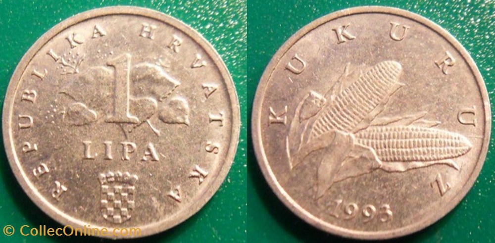 1 Lipa 1993 monnaie monde croatie 1 lipa 1993