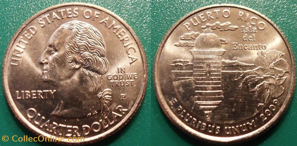 monnaie monde etat uni 1 4 dollar 2009 p puerto rico
