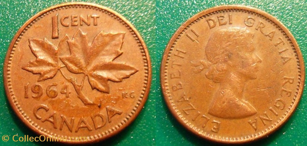 monnaie monde canadum 1 cent 1964