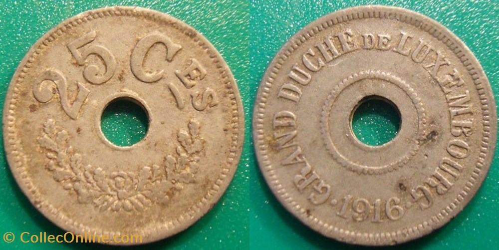 Luxembourg 25 centimes 1916 monnaie monde luxembourg 25 centimes 1916