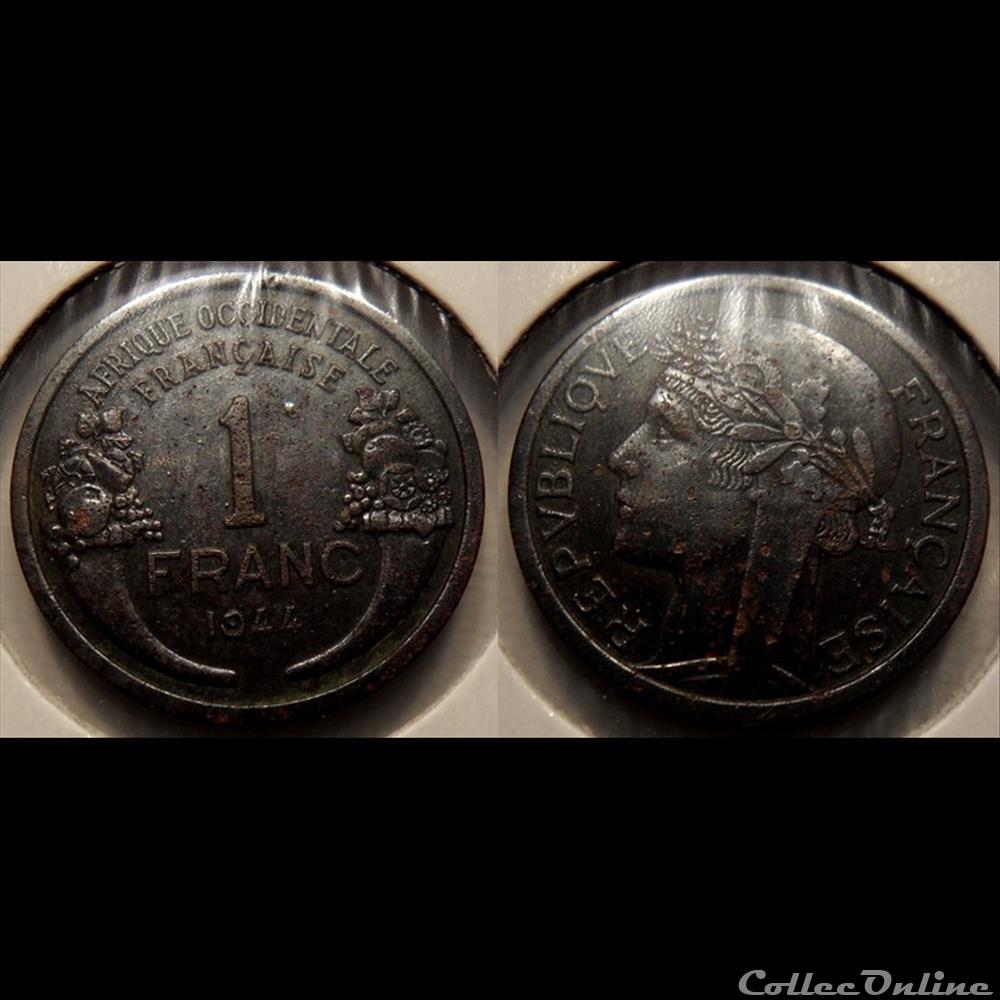 Afrique Occidentale Française 1 franc 1944 monnaie france colony afrique occidentale francaise 1 franc 1944