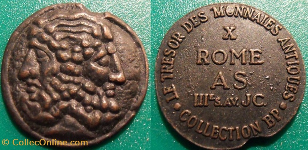 s- jeton BP Le trésor des monnaies antiques n°10 Rome AS paranumismatique jetons poids s jeton bp le tresor des monnaies antiques n 10 rome as