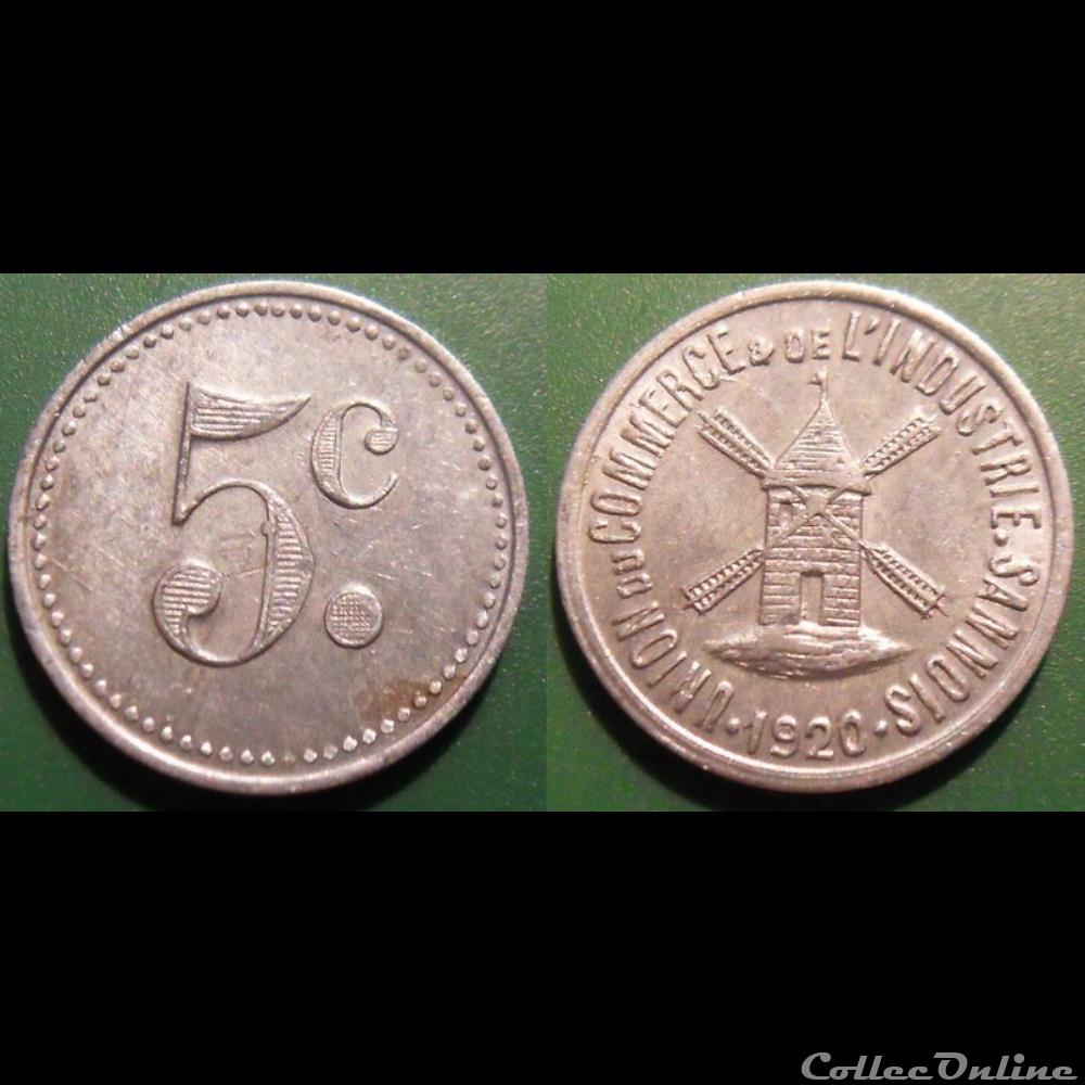 p- MN Sannois 5 C. 1920 Al Elie:10.1 monnaies paranumismatique jetons poids p mn sannois 5 c 1920 al elie 10 1