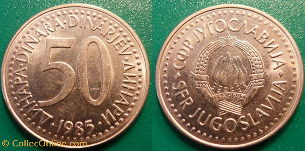 50 Dinars 1985 monnaie monde yougoslavie 50 dinars 1985
