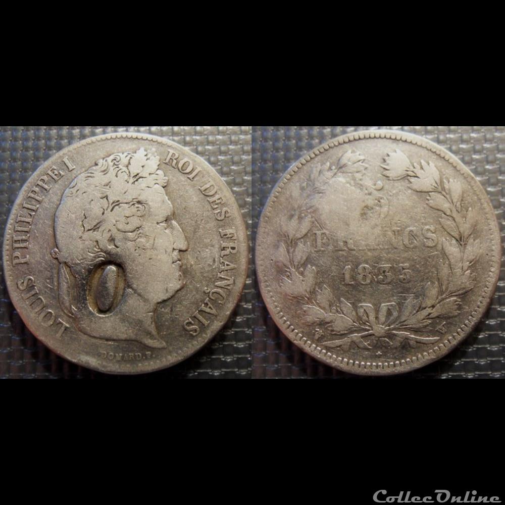 G-Louis Philippe 5 Francs 1835 W tête laurée monnaie france moderne g louis philippe 5 francs 1835 w tete lauree