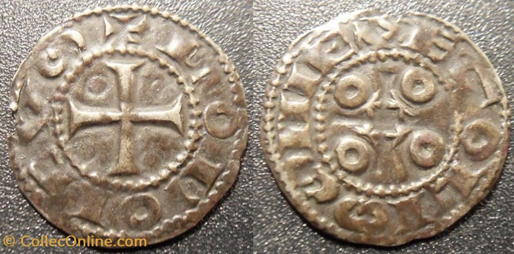 monnaies europe medievale france feodales angoumois comte angouleme denier au nom de louis iv outremer