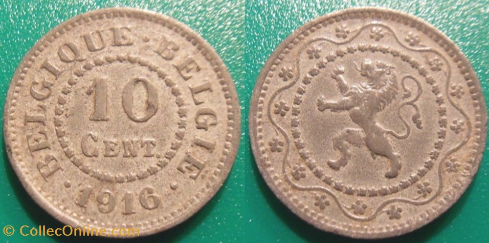 monnaie monde belgique 10 centimes 1916 belgique belgie occupation allemande