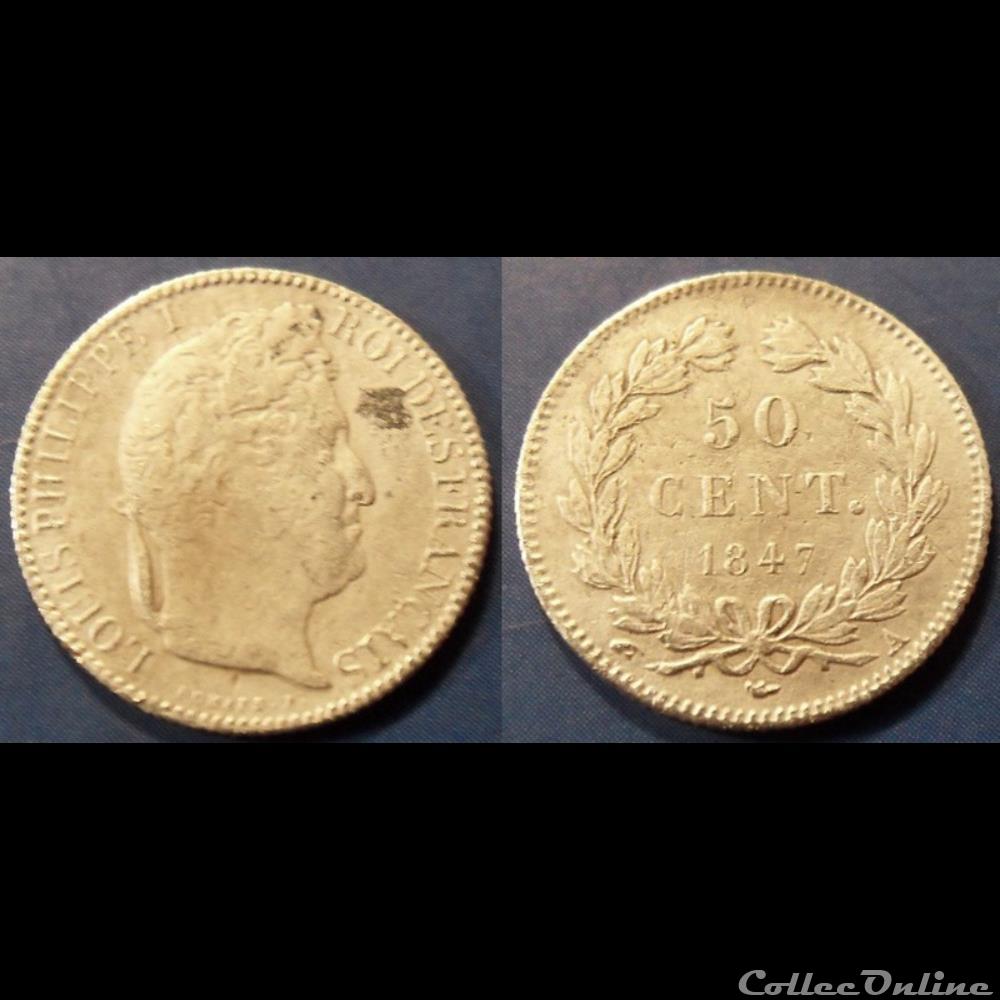 G-Louis Philippe 50 Centimes 1847 A monnaie france moderne g louis philippe 50 centimes 1847 a