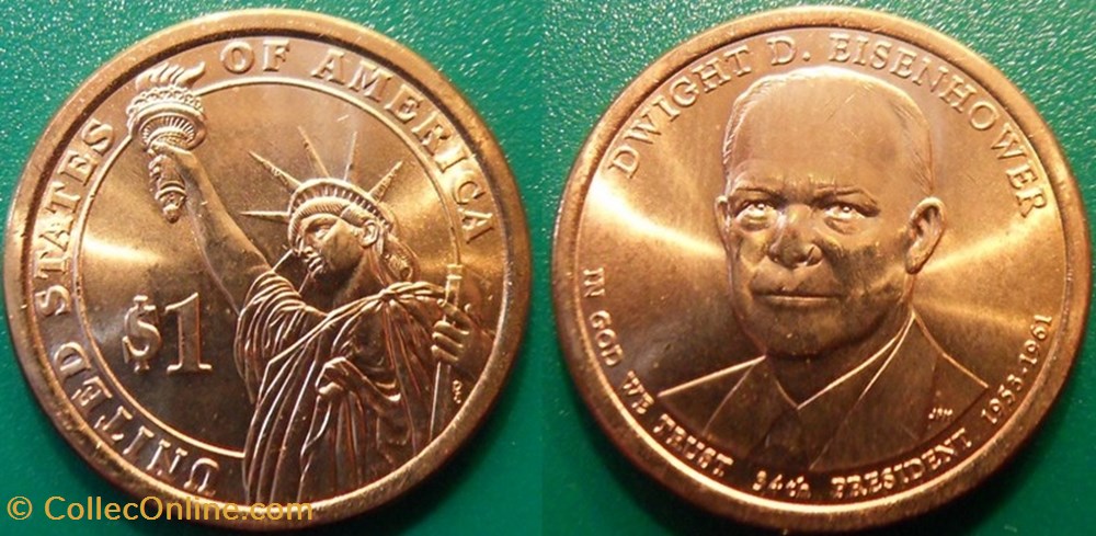 1 dollar Presidents: 1953-1961 Dwight D. Eisenhower monnaie monde etat uni 1 dollar presidents 1953 1961 dwight d eisenhower