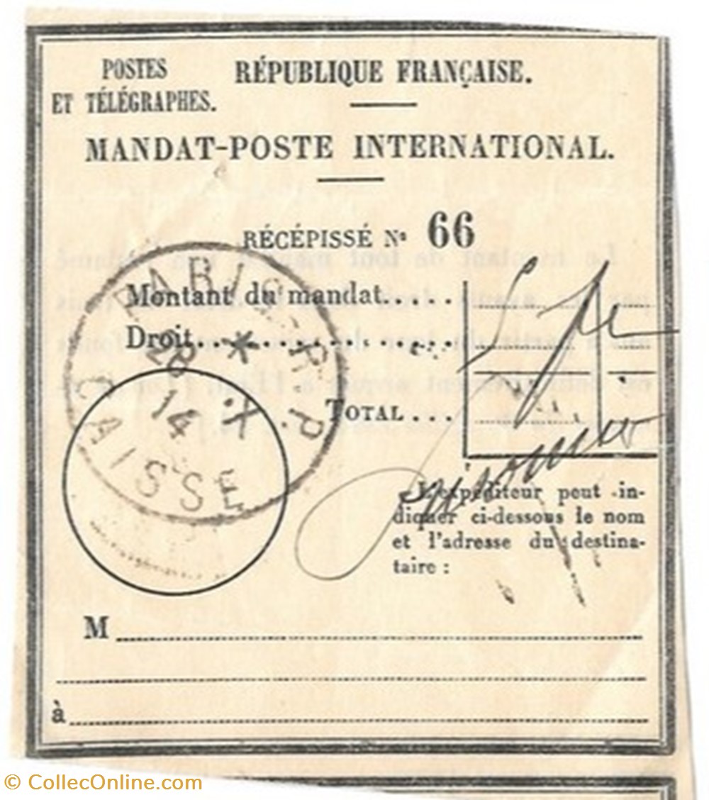 documents anciens affiches republique francaise postes et telegraphes mandat poste international