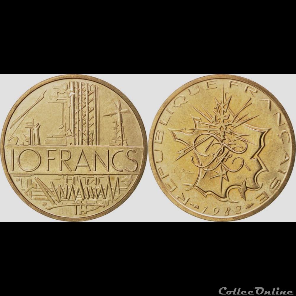 Lg 10 francs Mathieu 1982 26mm 10g monnaie france moderne lg 10 francs mathieu 1982 26mm 10g