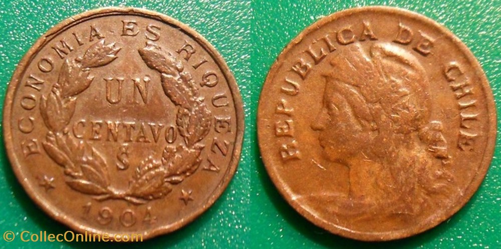Chili 1 centavo 1904 monnaies monde chili 1 centavo 1904