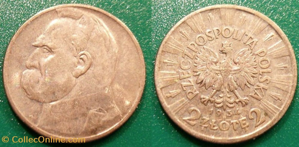 Pologne 2 Zlote 1934 monnaies monde pologne 2 zlote 1934
