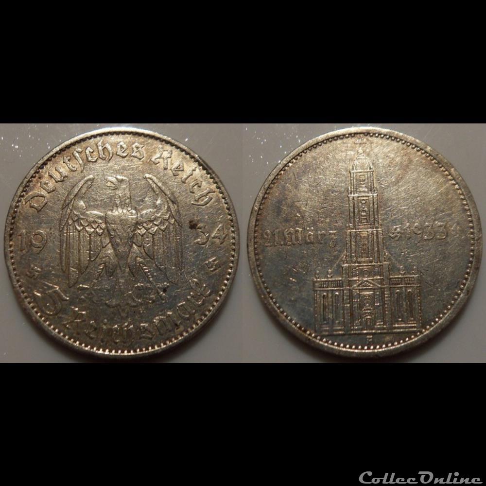 Germany 5 Reichsmark 1934 F monnaie france moderne germany 5 reichsmark 1934 f